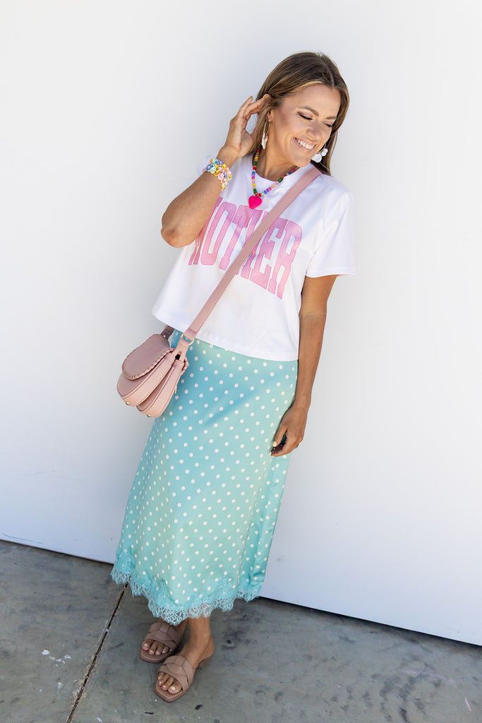 Popping In Lace Skirt - Teal Ocean