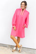 Race To Town Dress - Hot Pink
