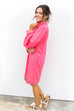 Race To Town Dress - Hot Pink