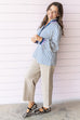 Uptown Stripes Top -Denim