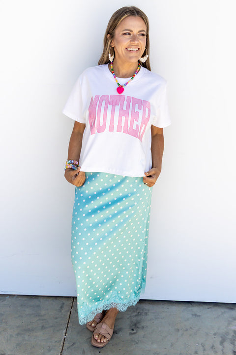 MOTHER distressed Tshirt- Crop Boxy White
