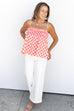 Pink Dot Top- Pink/Coral