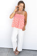 Pink Dot Top- Pink/Coral