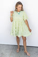 Pomp & Frill Mini Dress - Green