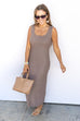 Boat Day Midi Dress - Dark Mocha