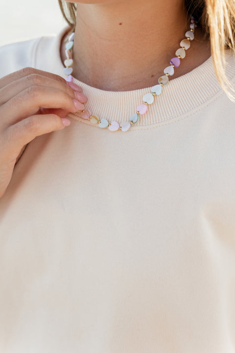 Multi Heart Stone Necklace