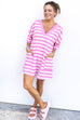 In The Breeze Romper - Pink / Oat