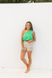 Simple Satin One Shoulder top - Peridot