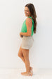 Simple Satin One Shoulder top - Peridot