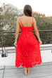World On Fire Midi Dress - Red