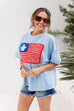 Courtesy Of The Red, White, & Blue Blouse - Baby Blue