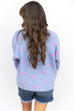 Choosin' Texas Cardigan - Pink/ Blue Poolka Dot