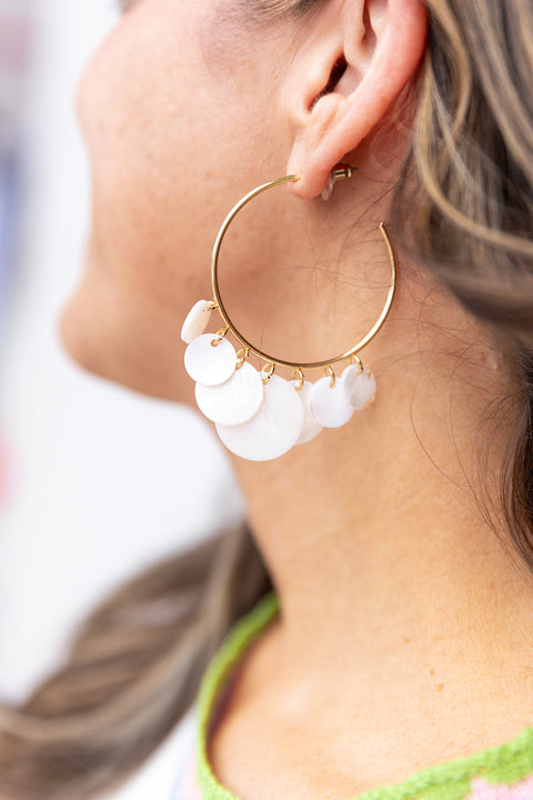 Cove White Earrings