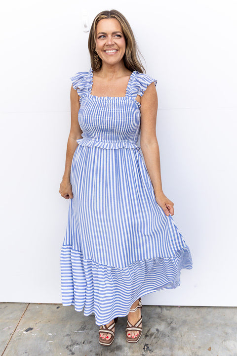 Bateman Midi Dress- Blue