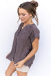 Pining for Pinstripes Blouse - Mocha