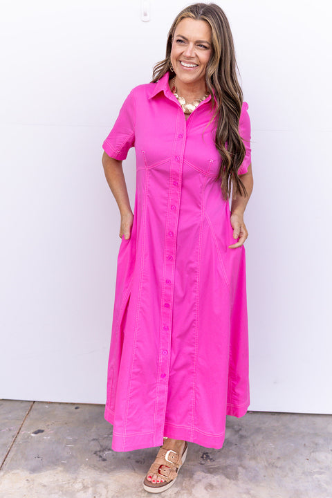 Table For Two Midi Dress -  Pink