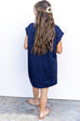 Daily Errands Quilted Dress -Navy
