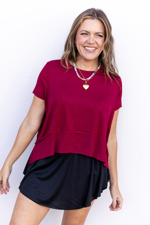 Shark Bite Top - Cabernet