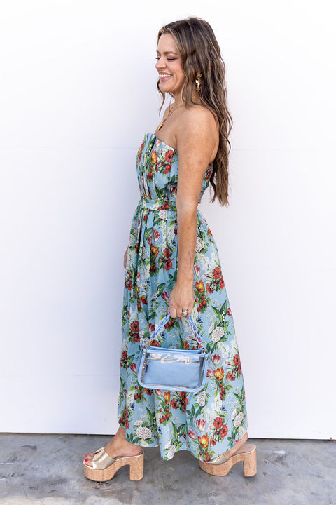You Shook Me All Night Long Midi Dress - Blue
