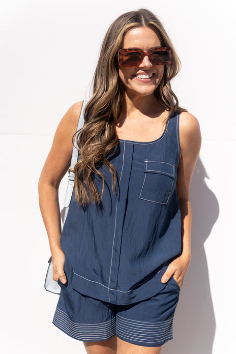 Bless The Broken Road Blouse - Navy