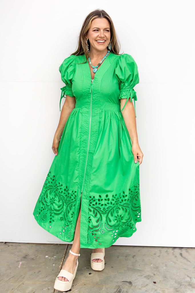 Mountain With A View Midi Dress  - Green