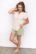 Bound for the Beach Blouse - Khaki