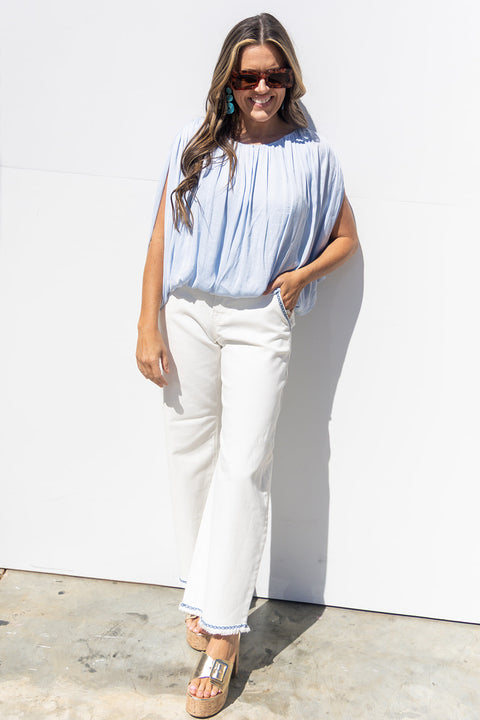 Heart Like A Truck Blouse - Halogen Blue