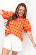 First Rodeo Blouse  - Tangerine