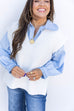 Right by the Ruffles Button Down Top- Blue