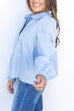 Right by the Ruffles Button Down Top- Blue