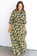 Citrus Petals Midi  Dress