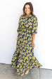 Citrus Petals Midi  Dress