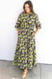 Citrus Petals Midi  Dress