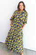 Citrus Petals Midi  Dress
