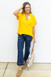 French Navy High Rise Crop Denim