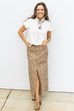 Jungle Cruise Leopard Midi Skirt
