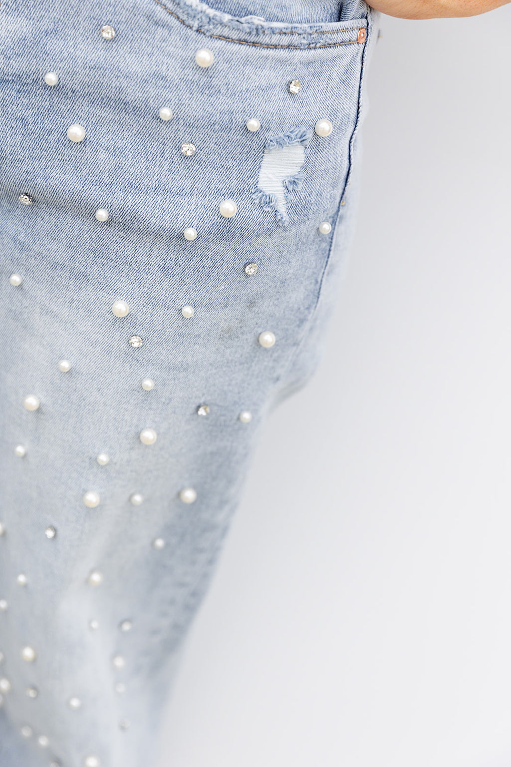 Polished in Pearls High Rise Denim