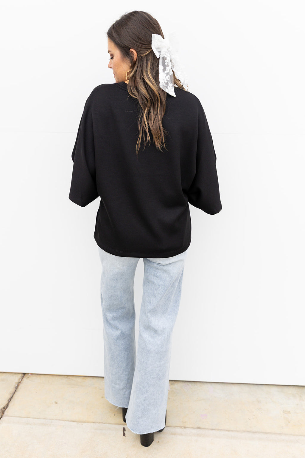 Chilly Morning Relax fit Top- Black