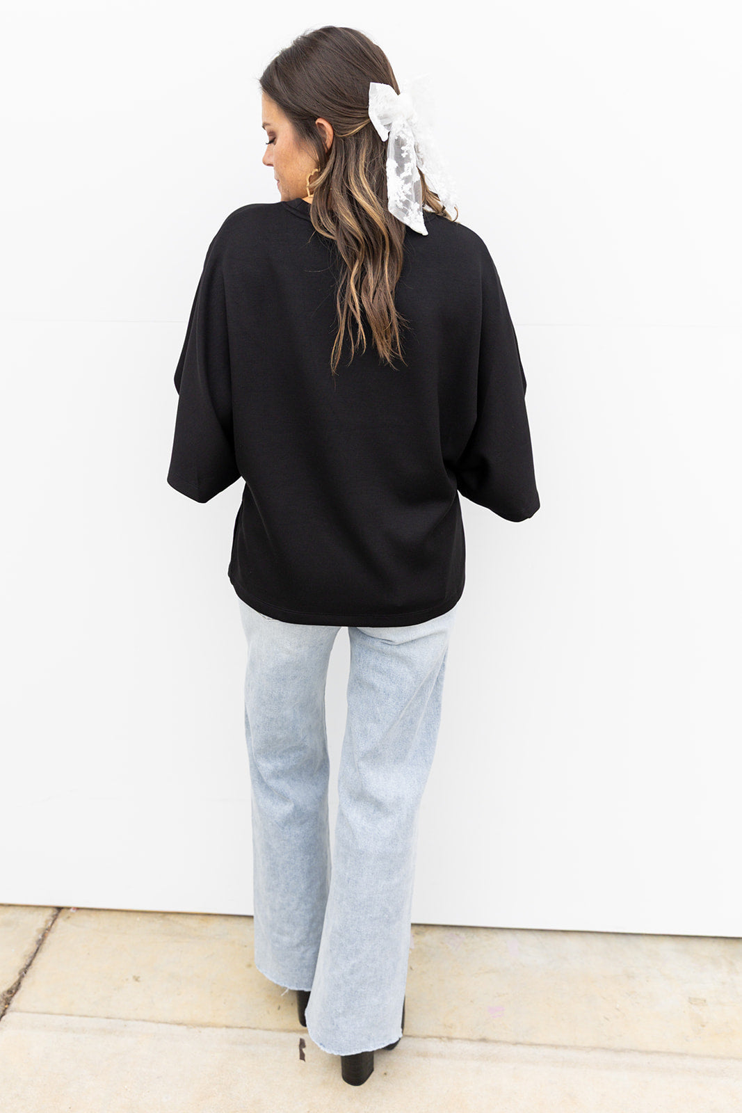 Chilly Morning Relax fit Top- Black