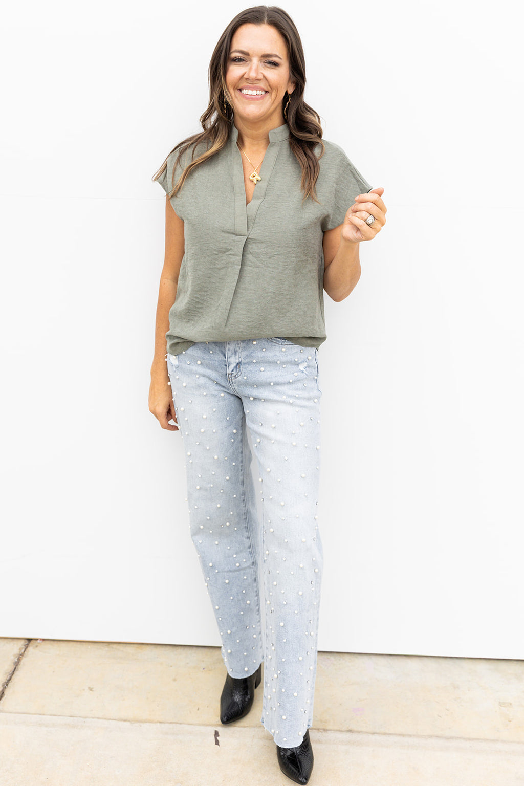 Soft as Suede Blouse - Olive
