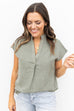 Soft as Suede Blouse - Olive