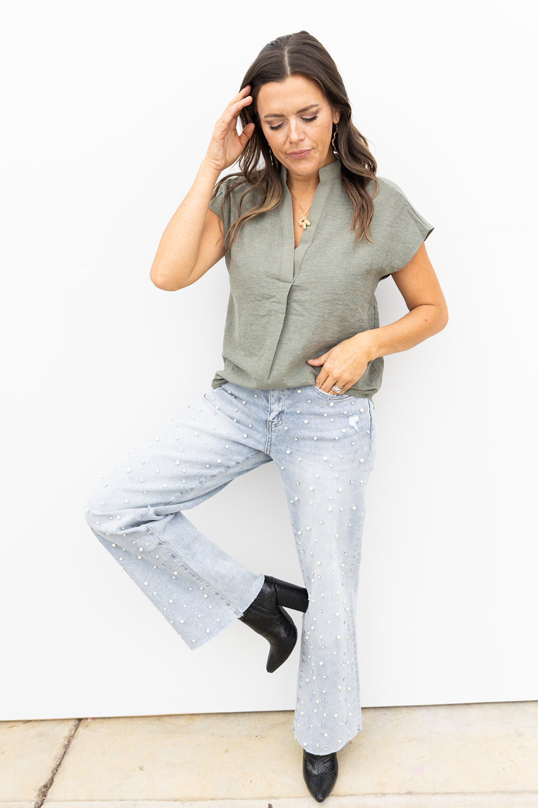 Soft as Suede Blouse - Olive