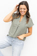Soft as Suede Blouse - Olive