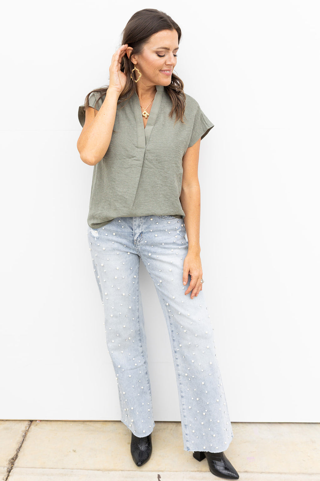 Soft as Suede Blouse - Olive