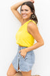 Simple Satin One Shoulder top - Yellow