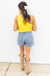 Simple Satin One Shoulder top - Yellow