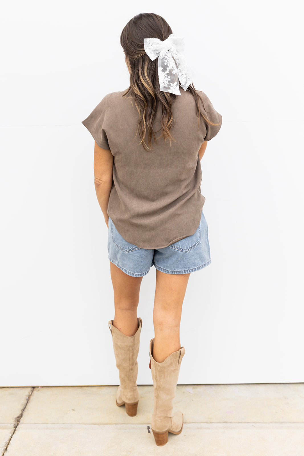 Soft as Suede Blouse - Brown
