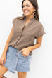 Soft as Suede Blouse - Brown
