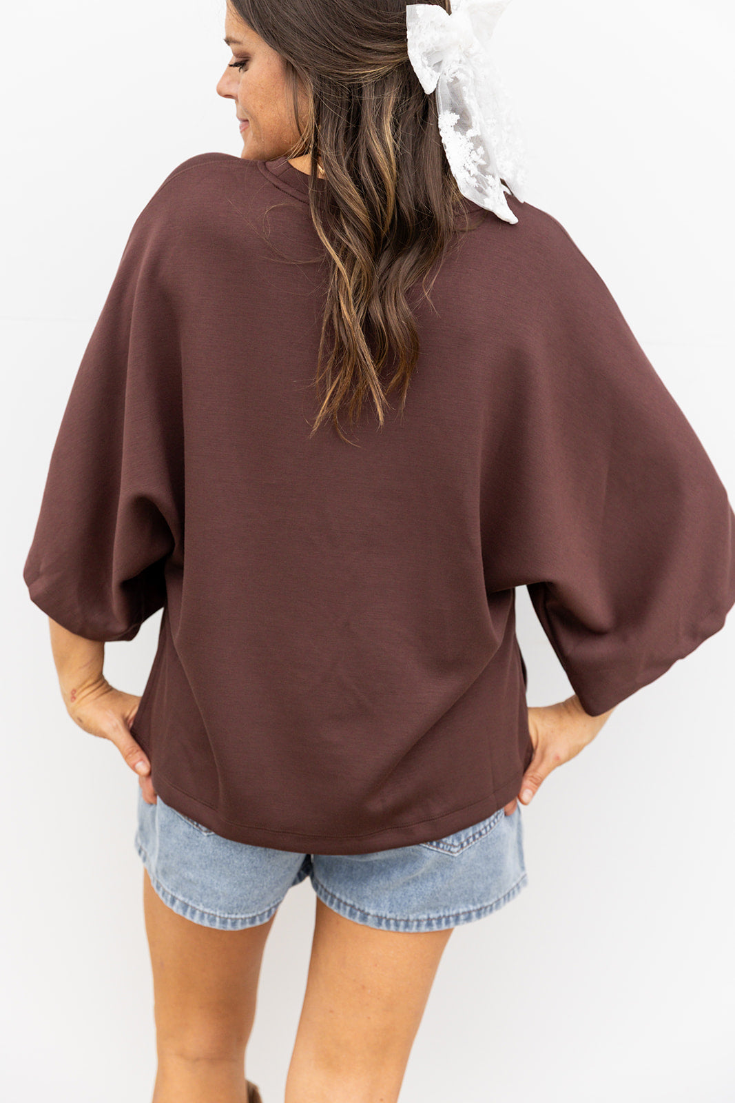 Chilly Morning Relax fit Top- Brown