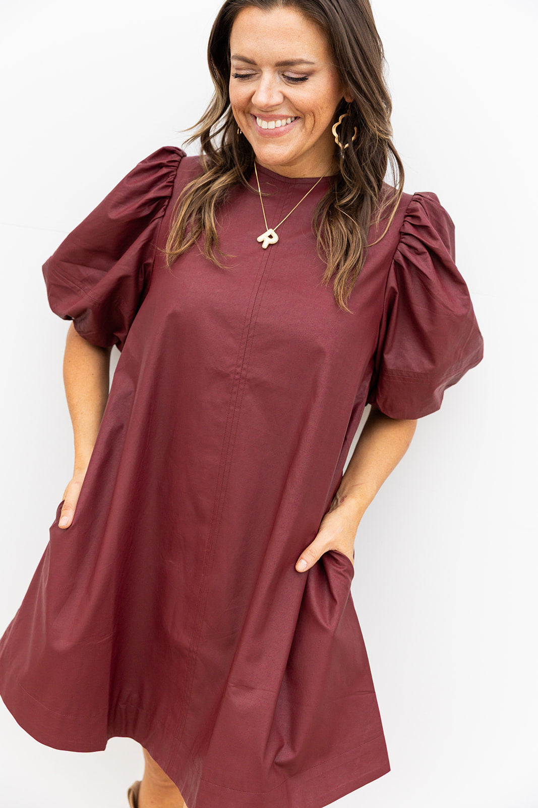 Merlot Faux Leather Dress
